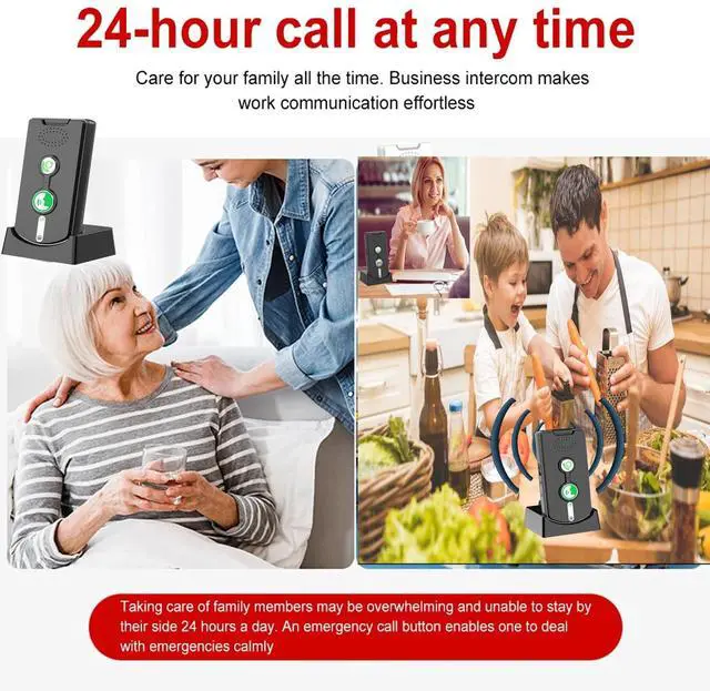 Main image of 2 Way Wireless Intercom System for Home, 1/2 Mile, Full Duplex 2-Way Radio Hands Free, Rechargeable, 120H Standby,Volume Control - Room to Room, Elderly Care, Indoor Outdoor,Use for Business, Offices