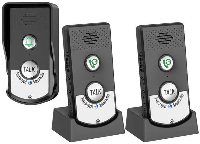 Main image of 2 Way Wireless Doorbell Intercom Indoor Outdoor, 3280ft Long Range Door Intercoms System for Home with Waterproof Cover Rechargeable Battery 38 Ringtones 3 Adjustable Volume 3 Pack