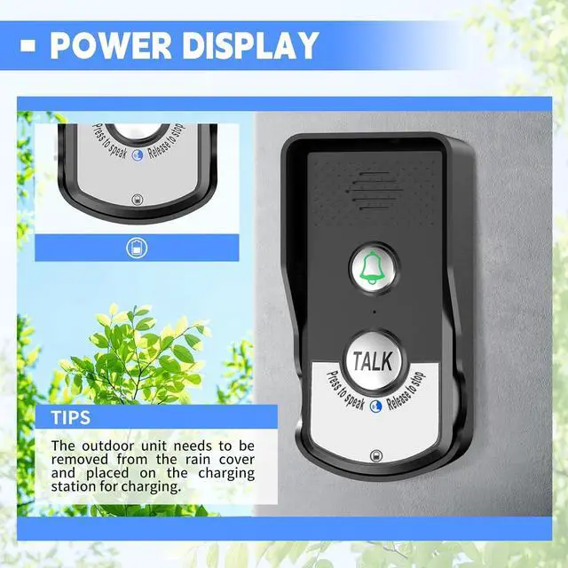 Alt view image 7 of 7 - 2 Way Wireless Doorbell Intercom Indoor Outdoor, 3280ft Long Range Door Intercoms System for Home with Waterproof Cover Rechargeable Battery 38 Ringtones 3 Adjustable Volume 3 Pack
