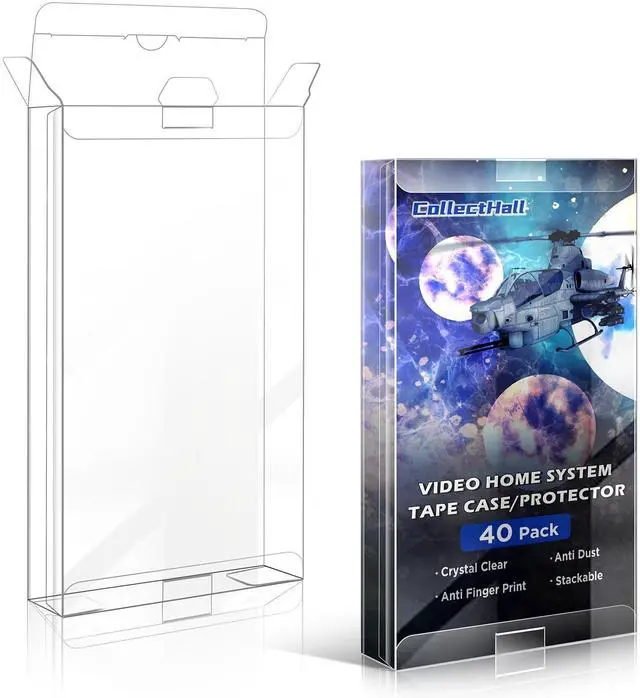Main image of VHS Tapes Protector - Premium VHS Cassette Tape Storage & Protector, Durable VHS Protectors for Home & Kitchen Media Storage 40 Packs
