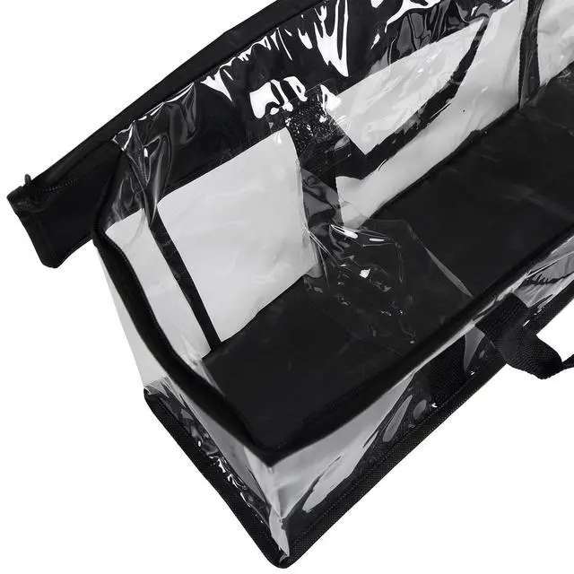 Alt view image 4 of 7 - Set of 4 DVD Storage Bags Hold up to 160 DVDs (40 Each Bag), Water Resistant DVD Holder Case with Handles, Transparent PVC Media Storage for DVDs, CDs, Video Games, Books