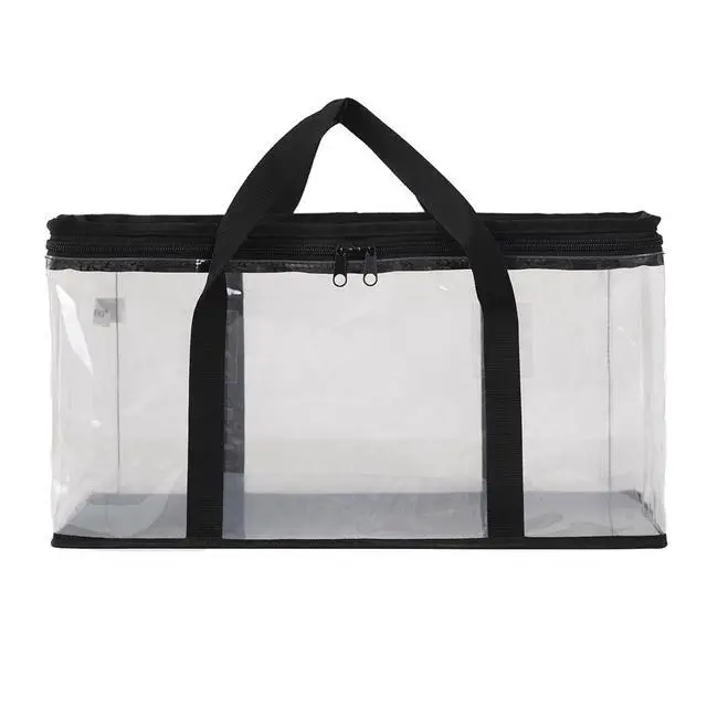 Alt view image 3 of 6 - Set of 4 DVD Storage Bags,Transparent PVC Media Storage,Media Organizer Bag for DVDs, CDs, Video Games, VHS Box, Video Game Disks,With Reinforced Carrying handles (4, Medium)