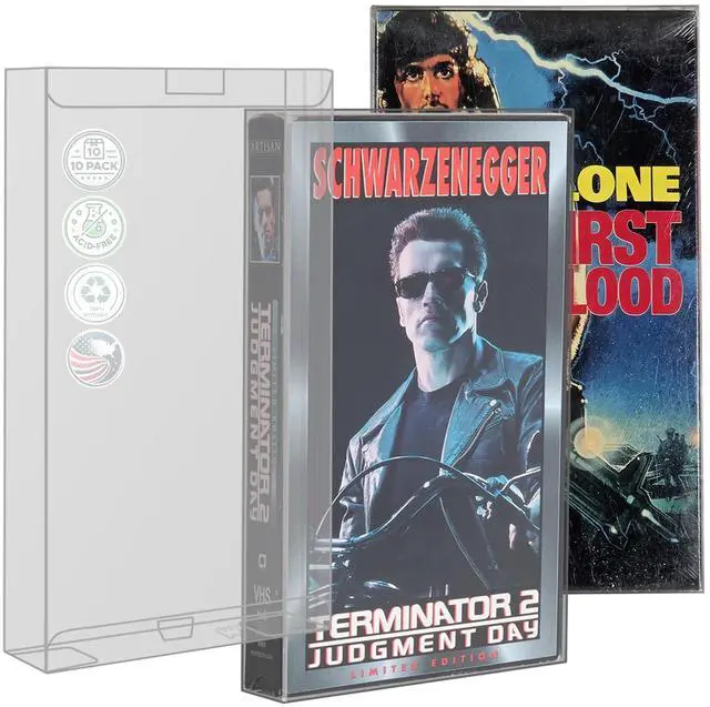 Main image of 10 Pack VHS Tape Protector Case | Protective Sleeve for VHS Cassette Original Box | Display Storage and Preservation