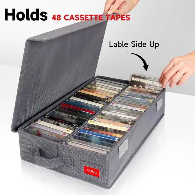 Alt view image 2 of 5 - Upgrades Audio Cassette Tape Holder - 4Pack - Grey
