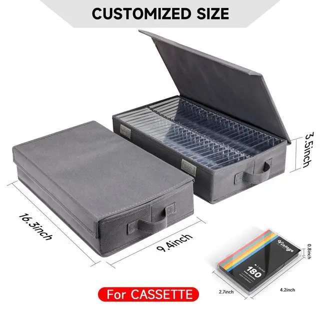 Alt view image 3 of 5 - Upgrades Audio Cassette Tape Holder - 4Pack - Grey