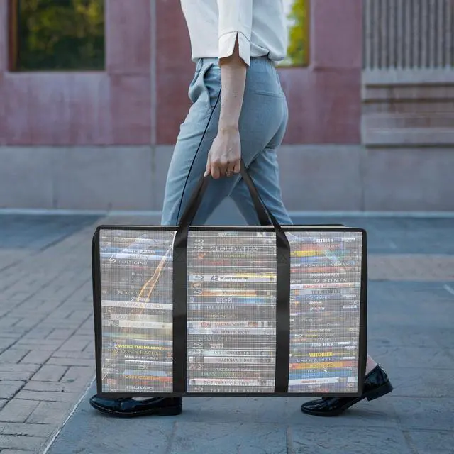 Alt view image 4 of 6 - 2 Pack DVD Storage Bag, Sturdy Clear CD Organizer with Carrying Handles,Media Organizer Bag for DVDs, CDs,PS4 Game,VHS, Blu Ray Disc