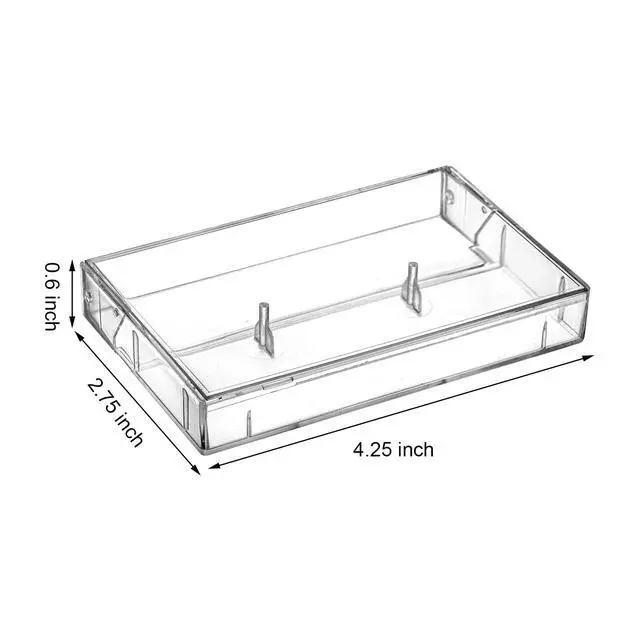 Alt view image 2 of 6 - 30 Pack Cassette Tape Cases, Clear Plastic Storage Cases, Perfect for Audio Cassette Tape Organization, 4.25" L x 2.75" W x 0.6" H