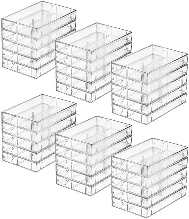 Main image of 30 Pack Cassette Tape Cases, Clear Plastic Storage Cases, Perfect for Audio Cassette Tape Organization, 4.25" L x 2.75" W x 0.6" H