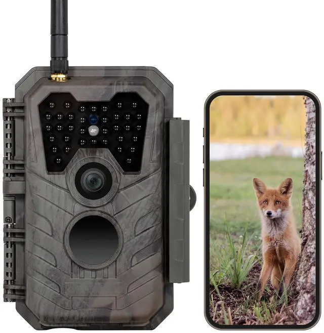 Main image of P90 Pro WiFi Trail Camera (Non-Cellular), 64MP 1296p HD Video, No-Glow Night Vision, Bluetooth App Control, Motion Activated, IP66 Waterproof Game Camera for Wildlife & Backyard Monitoring