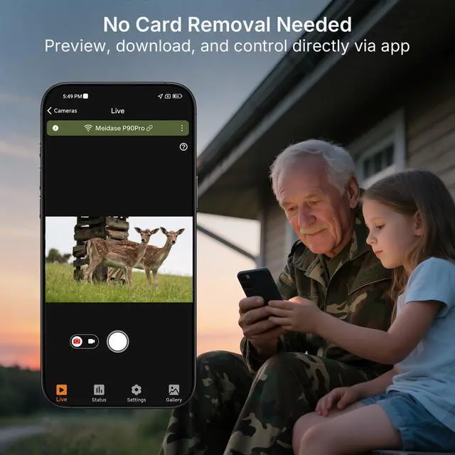 Alt view image 4 of 7 - P90 Pro WiFi Trail Camera (Non-Cellular), 64MP 1296p HD Video, No-Glow Night Vision, Bluetooth App Control, Motion Activated, IP66 Waterproof Game Camera for Wildlife & Backyard Monitoring