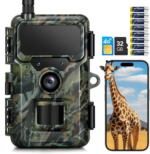 Main image of Trail Camera 4G Cellular 2K 48MP, Game Cameras with Night Vision Motion Activated Waterproof,Deer Cams Wildlife Cameras for Backyard Outdoor Wireless (32GB TF Card Included)