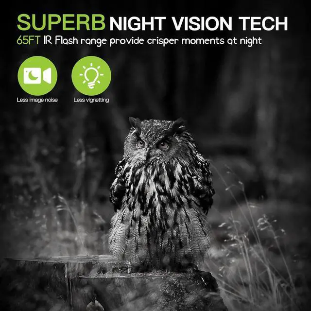 Alt view image 2 of 5 - Trail Camera 2 Pack 36 MP 2.7K Game Camera 32GB Memory Card 4 Batteries Time 2.0" LCD Screen, Trail Cameras with 120°Wide Night Vision IP66 Waterproof for Monitoring Wildlife Trail Cam