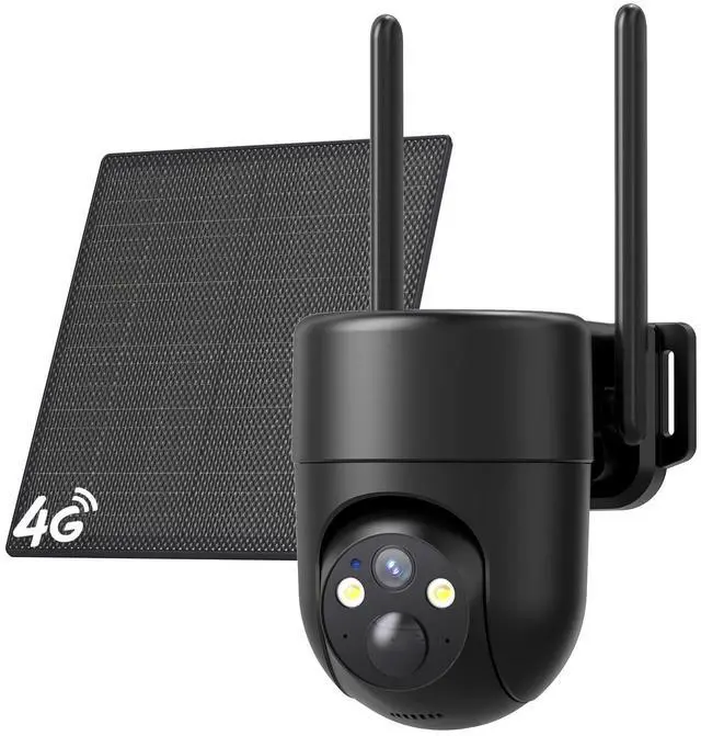 Main image of 4G LTE Cellular Security Cameras Outdoor, 2K 360° View No WiFi Needed Solar Powered Security Camera, Color Night Vision, Built-in SIM Card, Unlimited Data Plan