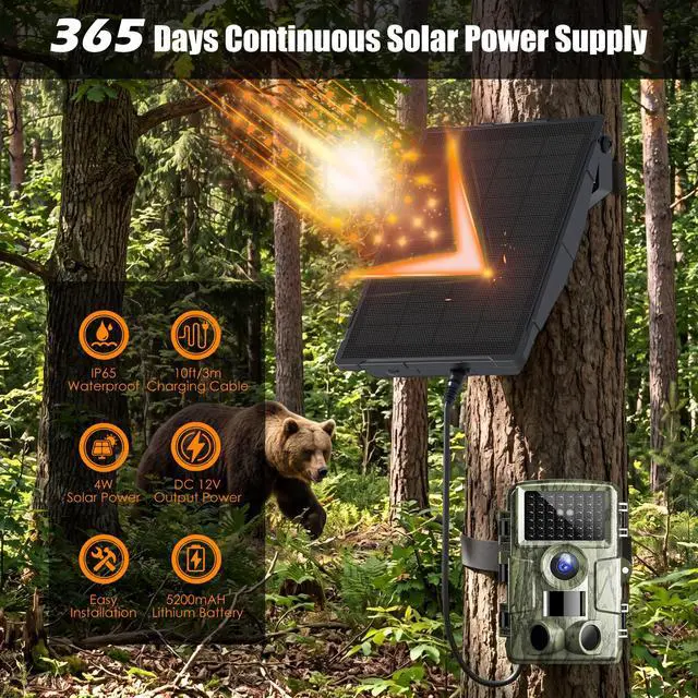Alt view image 2 of 7 - Trail Camera Solar Panel for Tactacam and Cellular&Wireless Hunting Camera