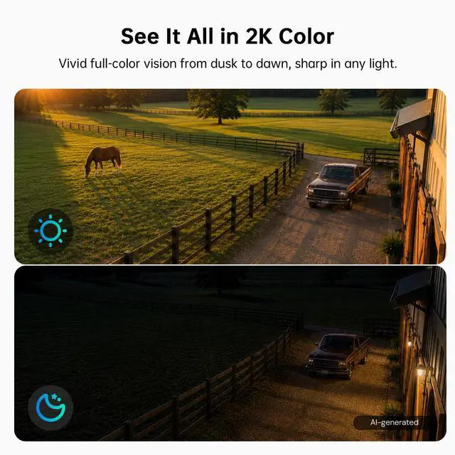 Alt view image 7 of 7 - Dual Lens 4G LTE Cellular Security Camera, 2K HD Video, No WiFi Needed, 360° View Camera with Night Vision, Easy to Install, PIR Alarm, Built-in SIM Card(Supports Verizon/AT&T/T-Mobile) - White