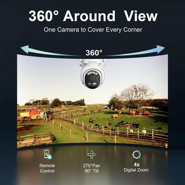 Alt view image 3 of 7 - 4G LTE Cellular Security Camera Outdoor, Free Cloud Storage, Off Grid Security Camera No WiFi Solar Powered, 360° PTZ Solar Camera Outdoor Wireless, 2K HD, PIR Motion Sensor, 2 Packs