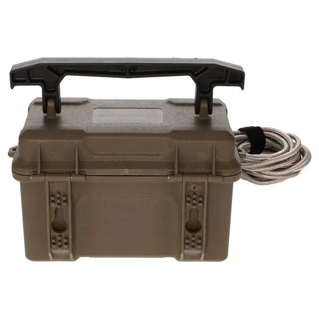 Alt view image 3 of 6 - 12V Battery Box Kit - Portable Compact Waterproof Sealed Battery Charging Box for Hunting Trail Cameras w/ External Power Jack | AC Charger, 10Ft Steel Cable Included