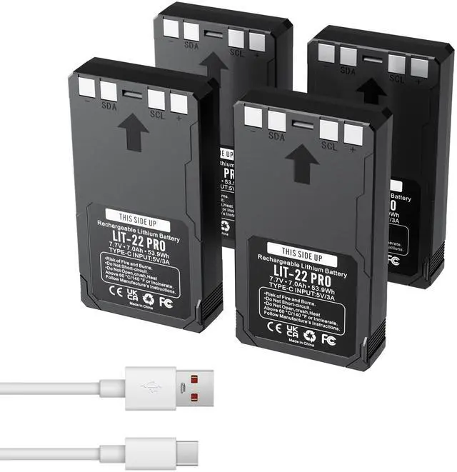 Main image of 4Pack 7000mAh Rechargeable LIT-22 Battery for SPYPOINT Trail Camera