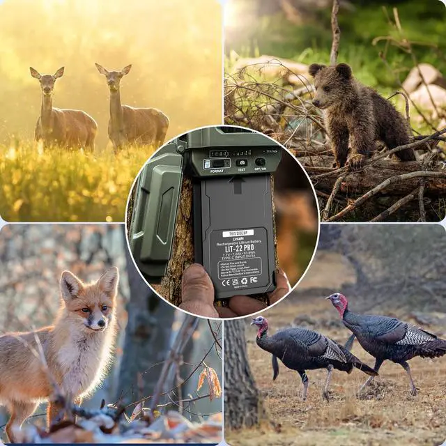 Alt view image 7 of 7 - 4Pack 7000mAh Rechargeable LIT-22 Battery for SPYPOINT Trail Camera