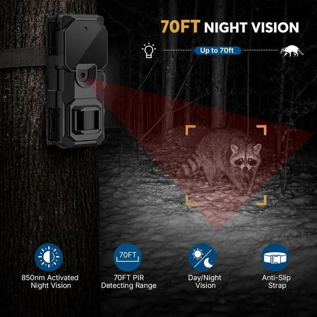 Alt view image 5 of 7 - 36MP 2K Mini Trail Camera with Secure Mounting, IP66 Waterproof