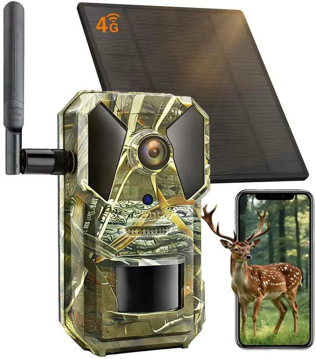 Main image of Field Trail Camera Cellular for Game Tracking & Hunting, Wildlife Research, 4G LTE eSIM Auto Select Network, Color Night Vision, Two-Way Audio & Live Feed, No-Glow IR LEDs
