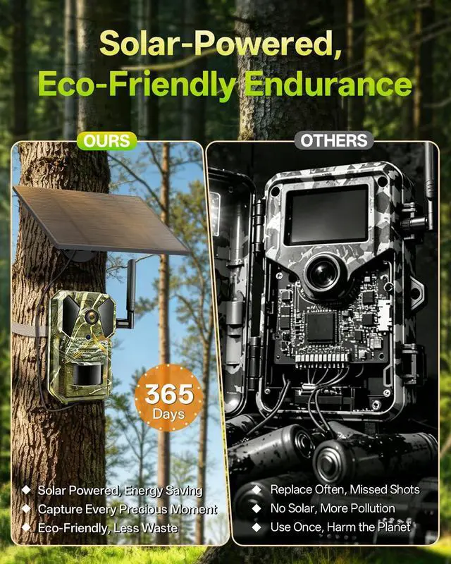 Alt view image 4 of 7 - Field Trail Camera Cellular for Game Tracking & Hunting, Wildlife Research, 4G LTE eSIM Auto Select Network, Color Night Vision, Two-Way Audio & Live Feed, No-Glow IR LEDs