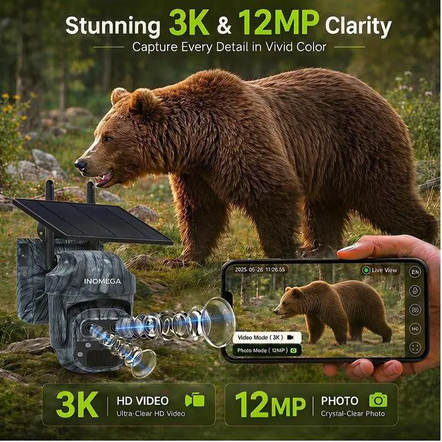 Alt view image 2 of 7 - Trail Camera, 4G Cellular Hunting Solar Cameras Wireless Outdoor