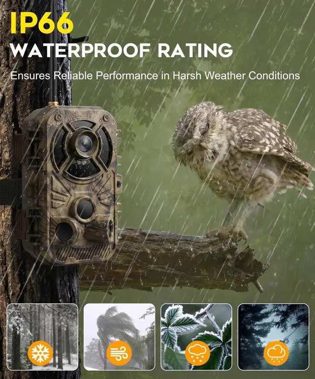 Alt view image 3 of 7 - WiFi Trail Camera 4K 48MP, Night Vision Game Camera for Wildlife Hunting, 0.1s Trigger IP66 Waterproof (32GB Card Included)