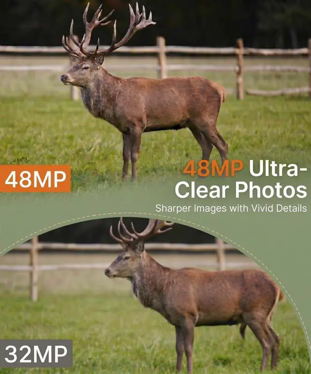 Alt view image 6 of 7 - WiFi Trail Camera 4K 48MP, Night Vision Game Camera for Wildlife Hunting, 0.1s Trigger IP66 Waterproof (32GB Card Included)