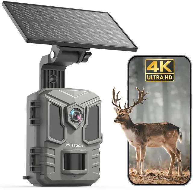 Main image of Solar Trail Camera, 4K/64MP Clear Night Vision for Game & Outdoor