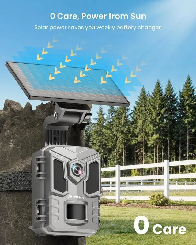 Alt view image 2 of 7 - Solar Trail Camera, 4K/64MP Clear Night Vision for Game & Outdoor