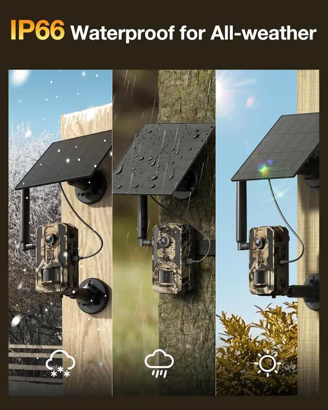 Alt view image 6 of 6 - Trail Camera, 2k HD Live View Game Camera Built-in 4G LTE SIM Card Celluar Trail Cameras with Game Cameras with Night Vision Motion Activated Waterproof IP66 Rating 0.2S Trigger Speed