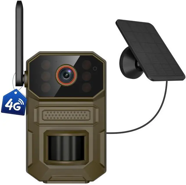 Main image of 4G LTE Cellular Outdoor Security Camera,1080p for Home Security with Motion Detection, 2-Way Audio, Night Vision, IP65, Solar Panel, Built-in SIM Card, Unlimited Plan (Sold Separately)
