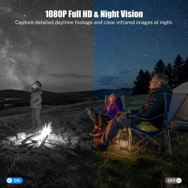 Alt view image 5 of 7 - 4G LTE Cellular Outdoor Security Camera,1080p for Home Security with Motion Detection, 2-Way Audio, Night Vision, IP65, Solar Panel, Built-in SIM Card, Unlimited Plan (Sold Separately)