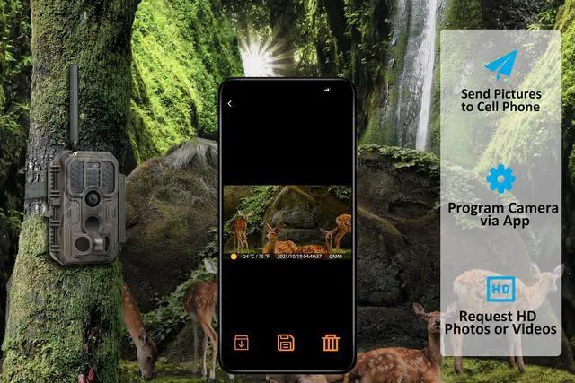Alt view image 3 of 7 - Trail Camera Cellular S950, 4G LTE, Full Video Preview, No-Glow 100ft Night Vision, Motion Activated, Send Pictures to Your Cell Phone, for Game Cams, Deer Wildlife Scouting