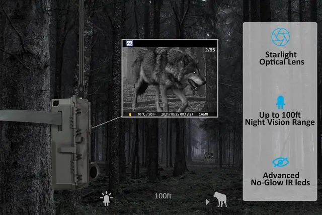 Alt view image 6 of 7 - Trail Camera Cellular S950, 4G LTE, Full Video Preview, No-Glow 100ft Night Vision, Motion Activated, Send Pictures to Your Cell Phone, for Game Cams, Deer Wildlife Scouting