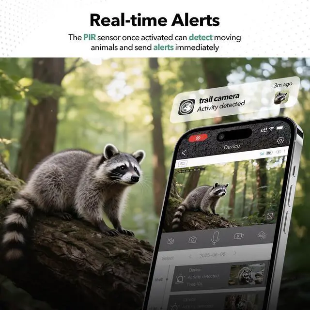 Alt view image 4 of 7 - Cellular Trail Camera 4G Unlimited Data Plan Built-in SIM Card 2K Live Feed Game Camera 0.2s Trigger Solar Powered Trail Camera with Night Vision Motion Activated Waterproof IP66