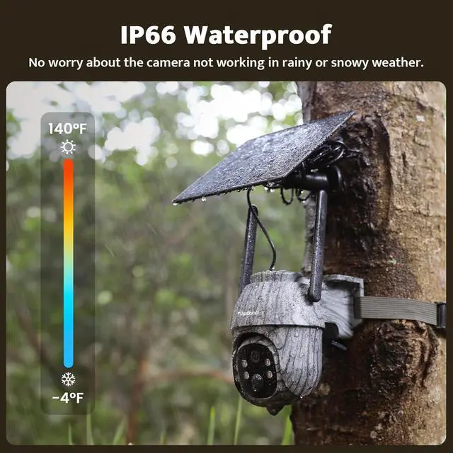 Alt view image 7 of 7 - 4G LTE Cellular Trail Camera Outdoor Wireless,360° Security Game Camera with Solar, 2k Night Vision, Motion Activated IP66 Waterproof, Sends Picture to Cell Phone