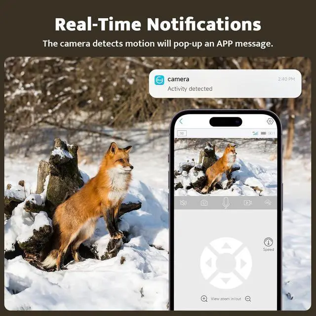 Alt view image 5 of 7 - 4G LTE Cellular Trail Camera Outdoor Wireless,360° Security Game Camera with Solar, 2k Night Vision, Motion Activated IP66 Waterproof, Sends Picture to Cell Phone