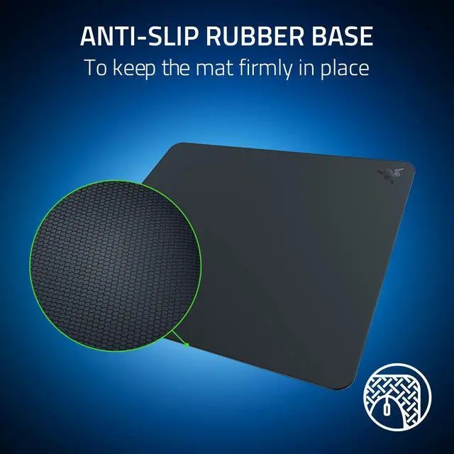 Alt view image 7 of 7 - Atlas Tempered Glass Gaming Mouse Mat: Ultra-Smooth Micro-Etched Surface - Dirt and Scratch-Resistant - Anti-Slip Base - Quiet Mouse Movements - Black