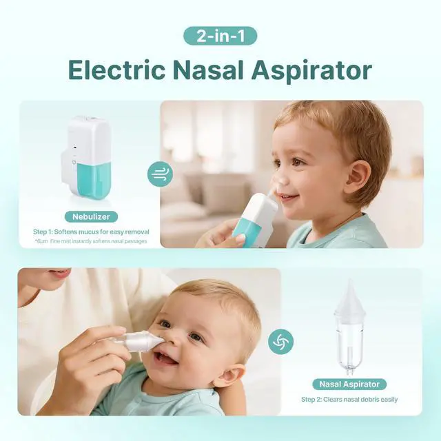 Alt view image 2 of 7 - Nasal Aspirator for Baby, Hospital-Grade 78KPa Strong Suction Baby Nose Sucker with Anti-Backflow, Electric Nose Suction for Baby, Soothing Lullabies, Rechargeable Baby Nasal Aspirator(Blue-T)