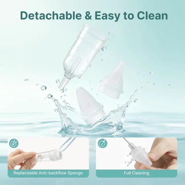 Alt view image 7 of 7 - Nasal Aspirator for Baby, Hospital-Grade 78KPa Strong Suction Baby Nose Sucker with Anti-Backflow, Electric Nose Suction for Baby, Soothing Lullabies, Rechargeable Baby Nasal Aspirator(Blue-T)