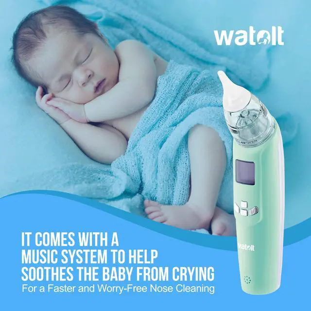 Alt view image 3 of 7 - Baby Nasal Aspirator - Electric Nose Suction for Baby - Automatic Booger Sucker for Infants - Battery Powered Snot Mucus Remover for Kids Toddlers