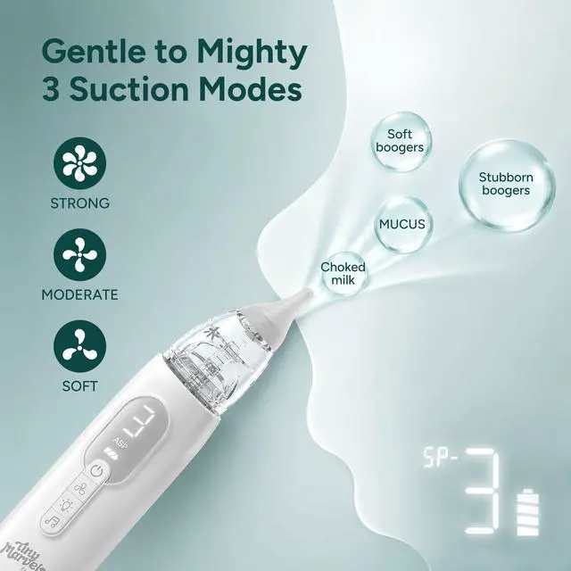 Alt view image 3 of 7 - Nasal Aspirator for Baby, Nose Sucker with 3 Suction Level, Music Light