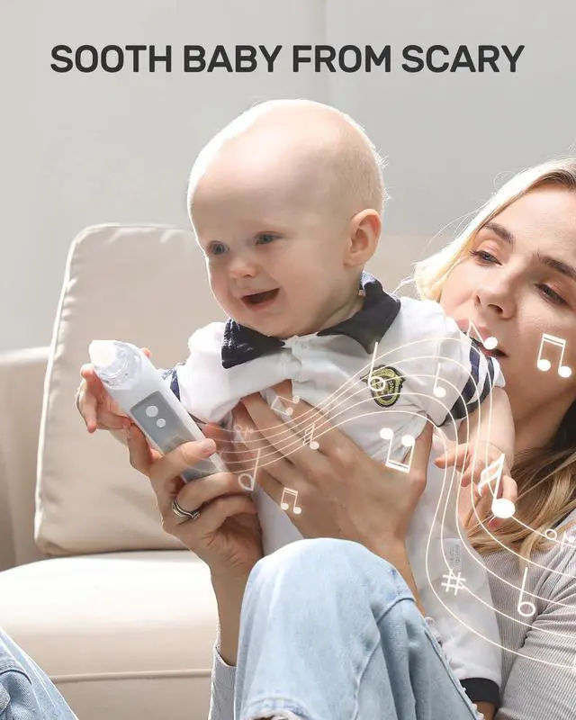 Alt view image 4 of 7 - Nasal Aspirator for Baby, Electric Baby Nose Sucker, Automatic Nose Cleaner with 3 Silicone Tips, Adjustable Suction Level and Music Soothing Function