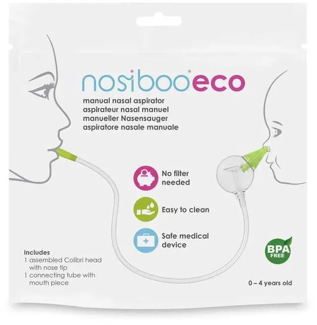 Alt view image 2 of 5 - Eco Baby Nasal Aspirator/Nose Sucker - Silent, Portable Nose Cleaner - Mouth-Operated Nose Suction Power