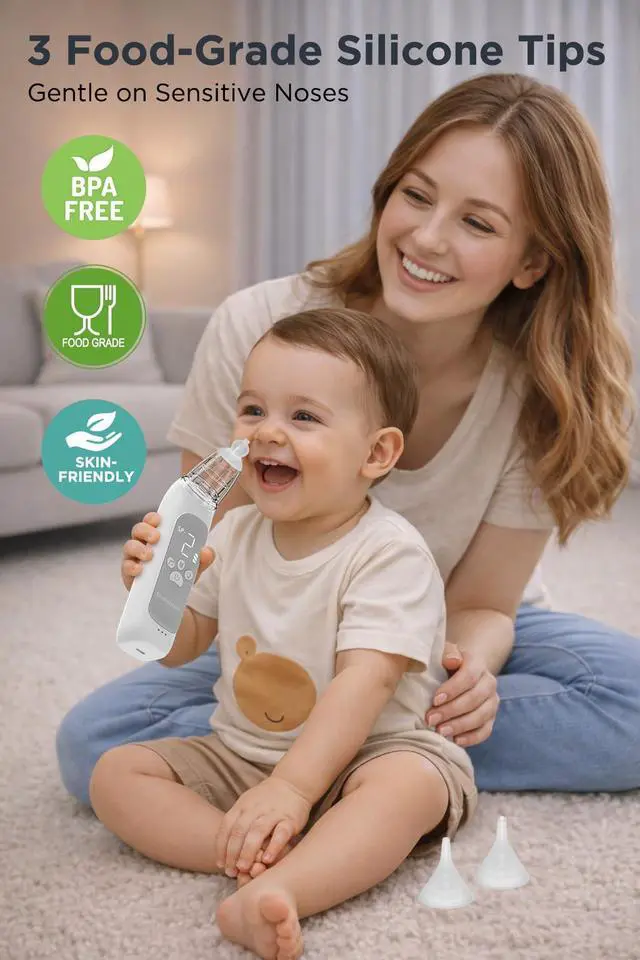 Alt view image 4 of 7 - Baby Nasal Aspirator, Large Flow Electric Nose Sucker, 3 Levels
