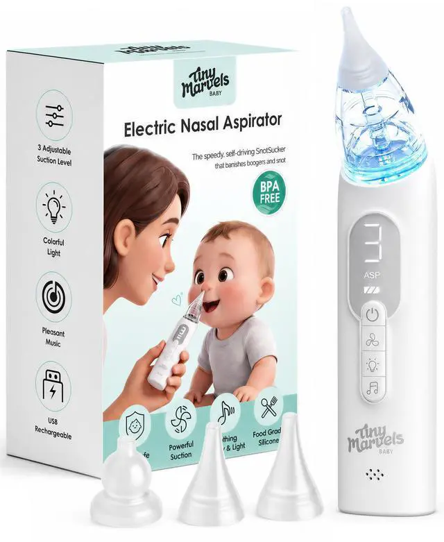 Main image of Nasal Aspirator for Baby, Nose Sucker with 3 Suction Level, Music Light