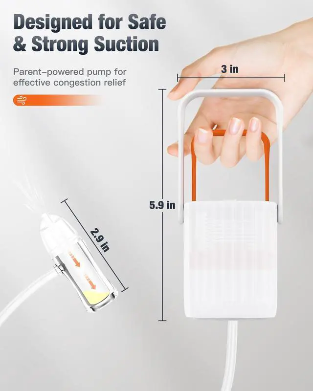 Alt view image 4 of 7 - No-Mouth Suction Baby Nasal Aspirator with Hand Pump