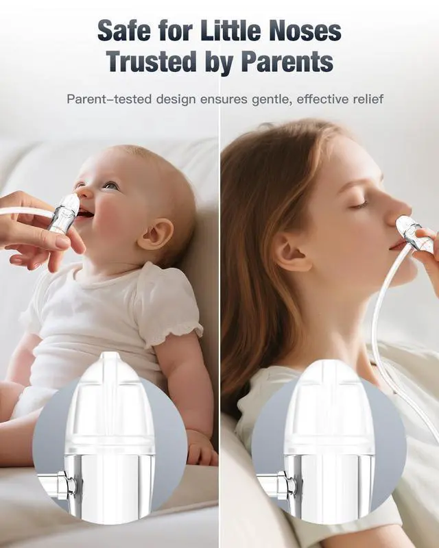 Alt view image 7 of 7 - No-Mouth Suction Baby Nasal Aspirator with Hand Pump
